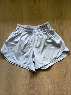 Light Blue Women's Lululemon Track That High-Rise Lined Short 5"- Size 6